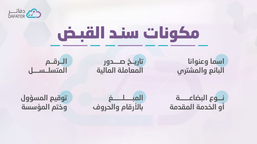 محتويات سند القبض