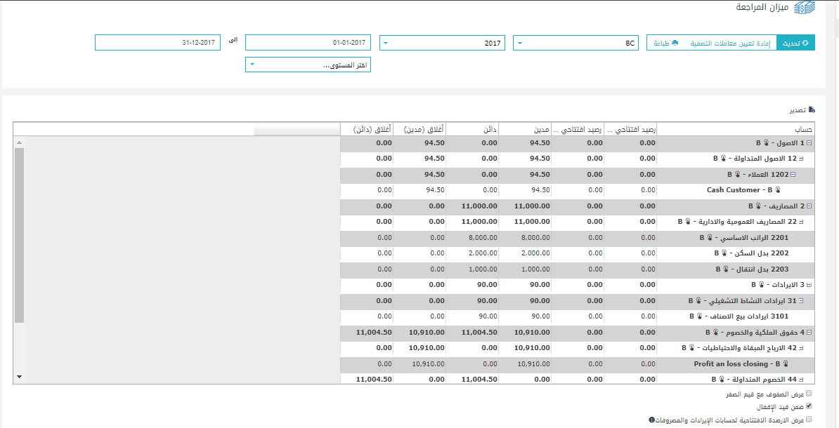 ميزان المراجعة